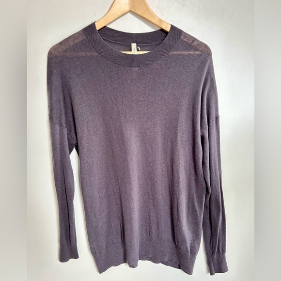 Aritzia The Group Babaton Thurlow Oversized Knit Sweater purple cotton cashmere - Picture 3 of 8